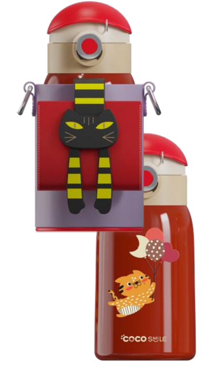 Lying Cat Thermos Cup  With Sleeve